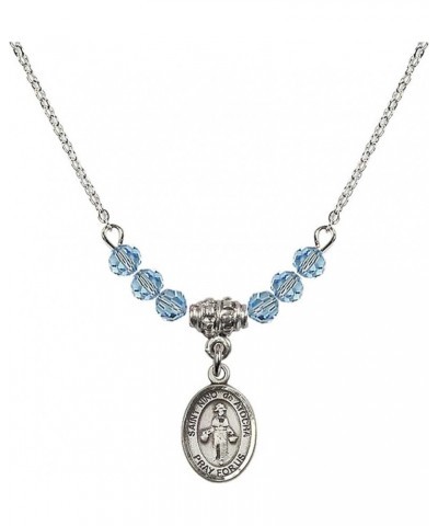 March Birth Month Bead Necklace with Catholic Patron Saint Petite Charm, 18 Inch Saint Nino de Atocha $26.60 Necklaces