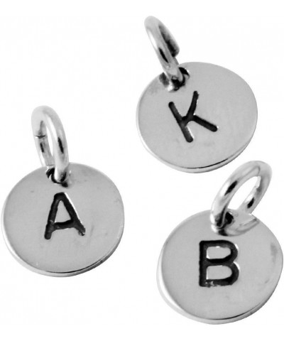 925 Sterling Silver Mini Alphabet Disc Pendant Only, Letter P $9.68 Pendants