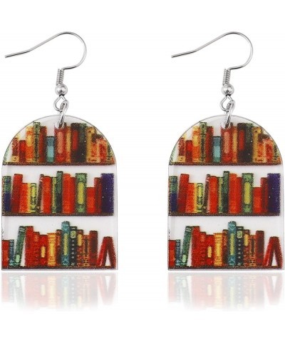 2023 Back to School Teacher Earrings for Women Girls Funny Lightweight Transparent Acrylic Bookshelf Library Book Dangle Earr...