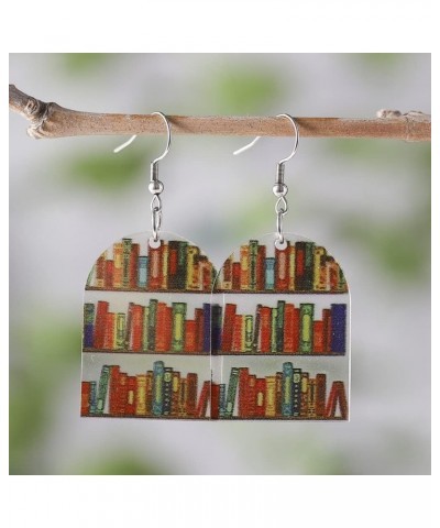 2023 Back to School Teacher Earrings for Women Girls Funny Lightweight Transparent Acrylic Bookshelf Library Book Dangle Earr...