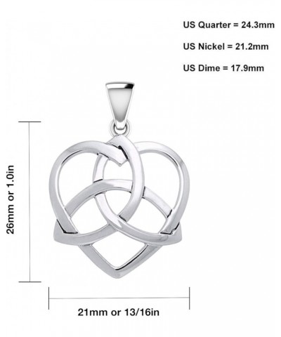 Ladies 925 Sterling Silver Irish Celtic Trinity Knot Heart Pendant Necklace, 18" to 24 24in, 2.3mm Curb Chain $57.12 Necklaces