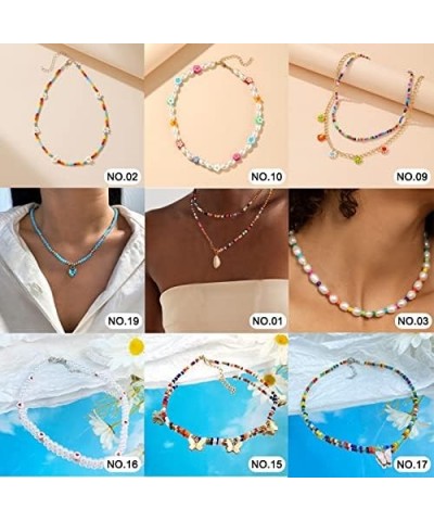 Bohemian Colorful Bead Shell Necklace for Women Summer Short Beaded Collar Clavicle Choker Necklace Female Jewelry Cs50668 $9...