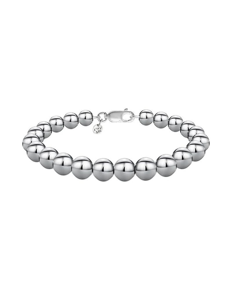 925 Sterling Silver Handmade Bead Ball Strand Chain Bracelet For Women & Girls - Made in Italy Comes With a Gift Box 7.5 Inch...