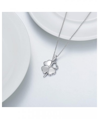 Diamond Four Leaf Clover Necklace for Women 925 Sterling Silver Four Leaf Necklace Jewelry Gifts for Women Girls Wife Girlfri...