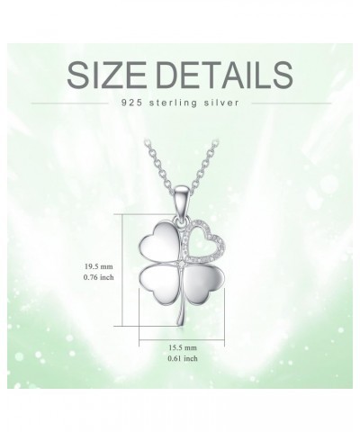 Diamond Four Leaf Clover Necklace for Women 925 Sterling Silver Four Leaf Necklace Jewelry Gifts for Women Girls Wife Girlfri...