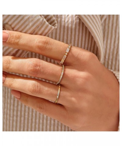 Gold Rings for Women, Dainty Trendy Thin Diamond Stackable Ring Set 14k Gold Plated Cz Finger Non Tarnish Rings for Women Fas...