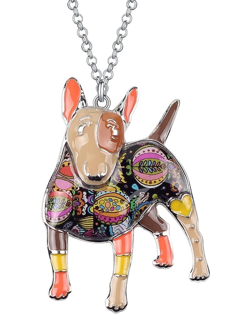 BOWSER" Love Heart Enamel Alloy Pets English Bull Terrier Dog Necklace Animal Women pendant Brown $9.51 Necklaces