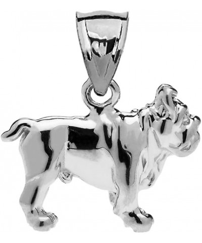 Solid Sterling Silver Bulldog Charm Pendant $10.50 Necklaces