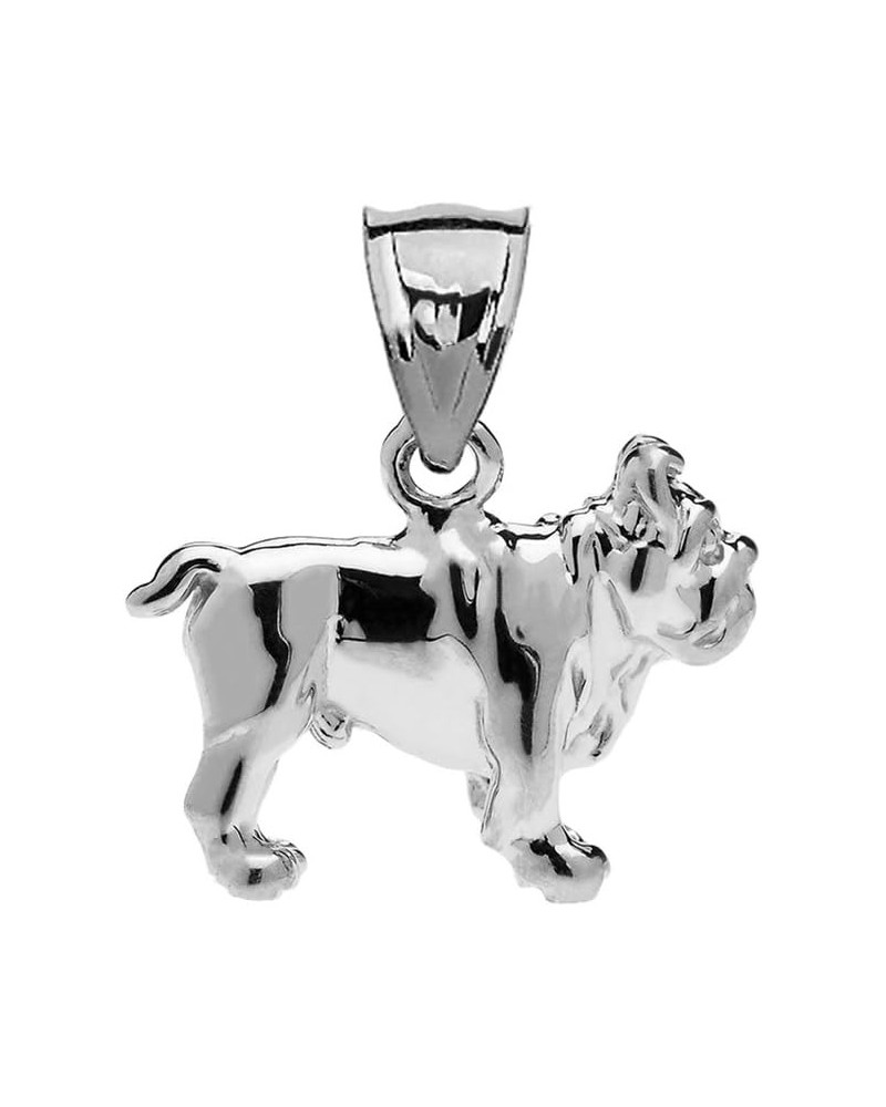 Solid Sterling Silver Bulldog Charm Pendant $10.50 Necklaces