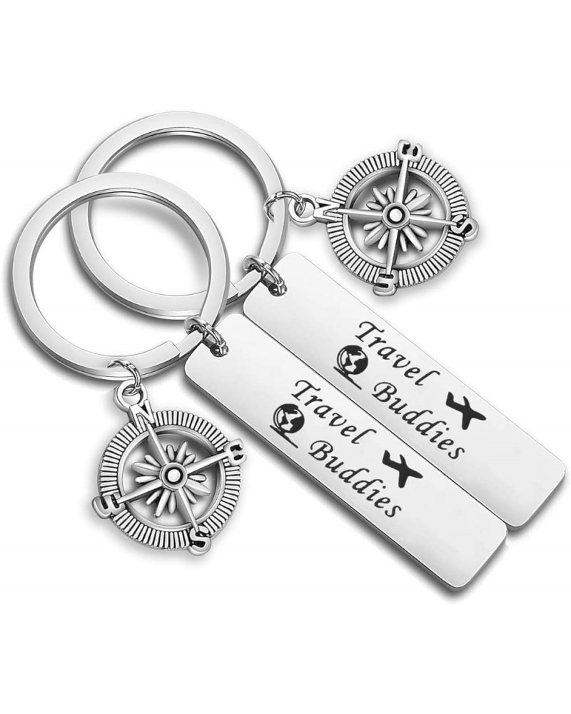 Travel Buddies Compass Keychain Travel Gift for Travel Friends Wanderlust Travel Lovers Travel Buddies Keychain Set $11.43 Ne...