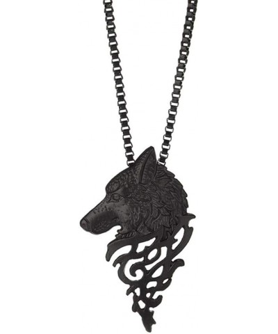 Puppy Dog Necklace for Girls Husky Border Collie Dog Head Necklace for Women Men Retro Wolf Head Necklace Animal Norse Viking...