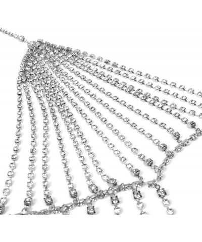 Women Sparkly Crystal Body Chain Beach Bikini Chains Nightclub Chest Chain Fashion Body Jewelry Accessory (Silver) $10.79 Bod...