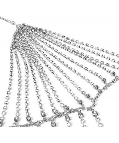 Women Sparkly Crystal Body Chain Beach Bikini Chains Nightclub Chest Chain Fashion Body Jewelry Accessory (Silver) $10.79 Bod...