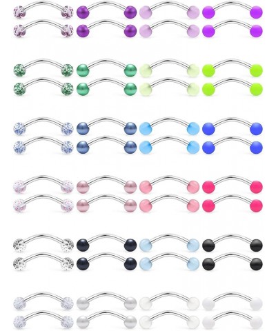 Snake Eyes Tongue Rings 14G Stainless Steel With Acrylic Ball Curved Barbell Nipplerings Nipple Rings Piercing Jewelry Retain...