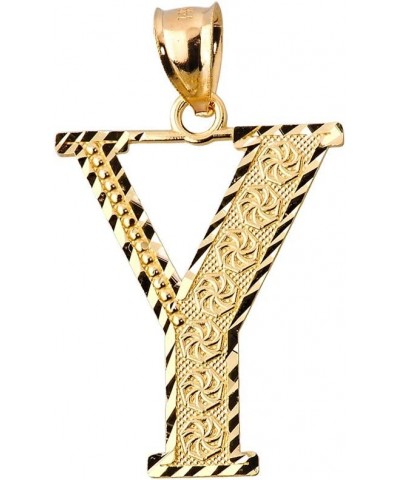 Personalized 14k Yellow Gold Initial Letters A-Z Charm Pendant 1.0 Inches Y $134.39 Pendants