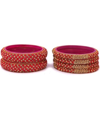 Indian Glass Bangles Set for Women & Girls, Indian Jewelry (Pack of 6 Bangles) RED 2-4 Small $10.79 Bracelets