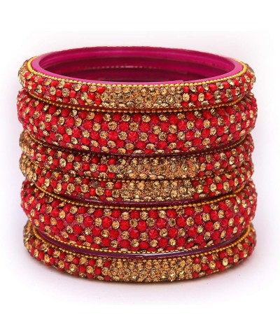 Indian Glass Bangles Set for Women & Girls, Indian Jewelry (Pack of 6 Bangles) RED 2-4 Small $10.79 Bracelets