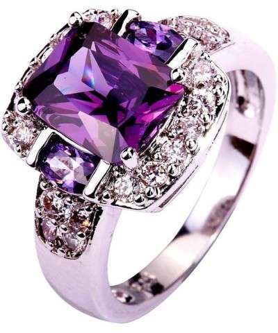 925 Sterling Silver Created Pink Topaz Filled Halo Promise Ring Purple $4.23 Rings