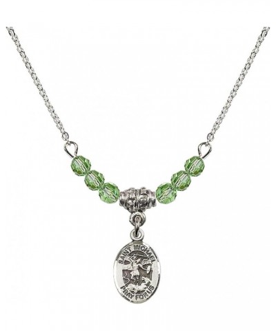 August Birth Month Bead Necklace with Catholic Patron Saint Petite Charm, 18 Inch Saint Michael the Archangel $33.24 Necklaces