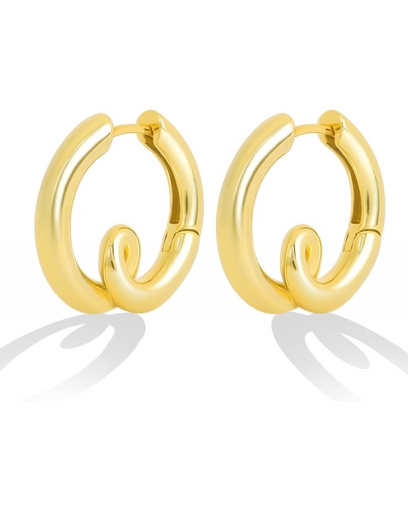 OZEL - Gold Huggie Hoop earrings for Women - 14k Real Gold Plated Small Hoop Earrings for Girls G302969 $11.01 Earrings