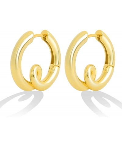 OZEL - Gold Huggie Hoop earrings for Women - 14k Real Gold Plated Small Hoop Earrings for Girls G302969 $11.01 Earrings