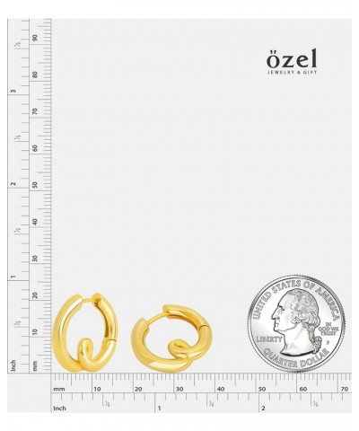 OZEL - Gold Huggie Hoop earrings for Women - 14k Real Gold Plated Small Hoop Earrings for Girls G302969 $11.01 Earrings