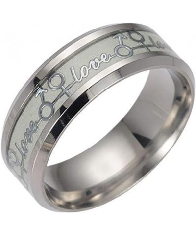 Love Blue Glow in the Dark Stainless Steel Comfort Fit Wedding Band Ring Green $8.61 Bracelets