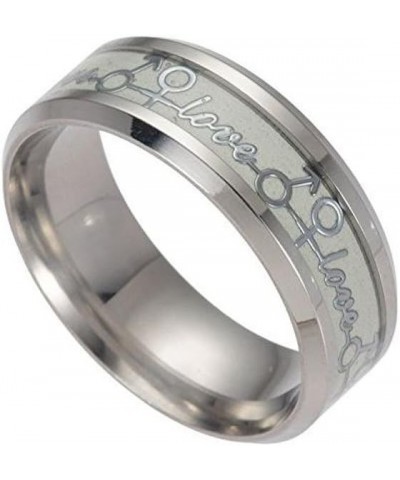 Love Blue Glow in the Dark Stainless Steel Comfort Fit Wedding Band Ring Green $8.61 Bracelets