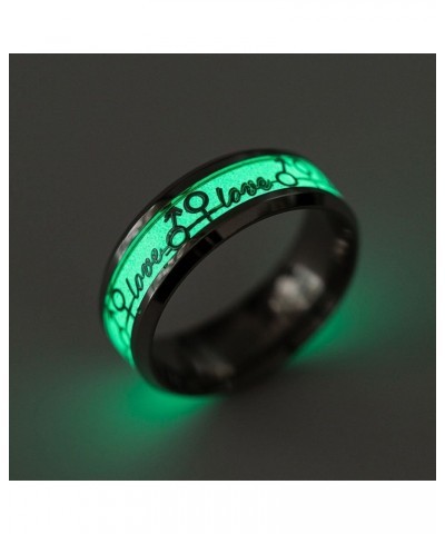 Love Blue Glow in the Dark Stainless Steel Comfort Fit Wedding Band Ring Green $8.61 Bracelets