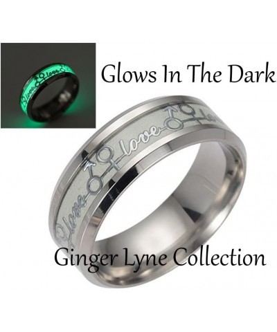 Love Blue Glow in the Dark Stainless Steel Comfort Fit Wedding Band Ring Green $8.61 Bracelets