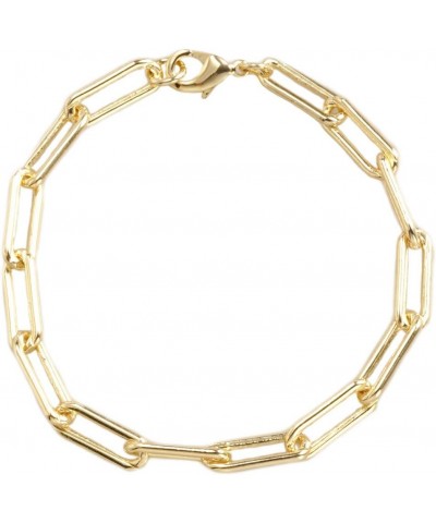 BIJOUX Bobbi - Gold Plated Paper Clip Chain, Link Chain Bracelet 7 $10.08 Necklaces