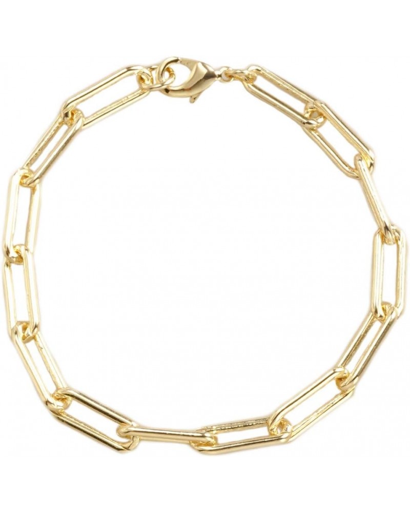 BIJOUX Bobbi - Gold Plated Paper Clip Chain, Link Chain Bracelet 7 $10.08 Necklaces