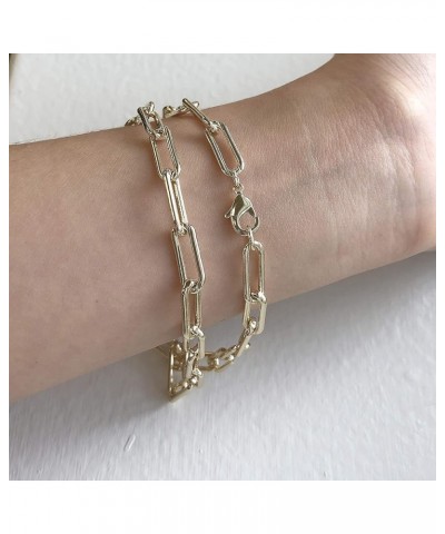 BIJOUX Bobbi - Gold Plated Paper Clip Chain, Link Chain Bracelet 7 $10.08 Necklaces