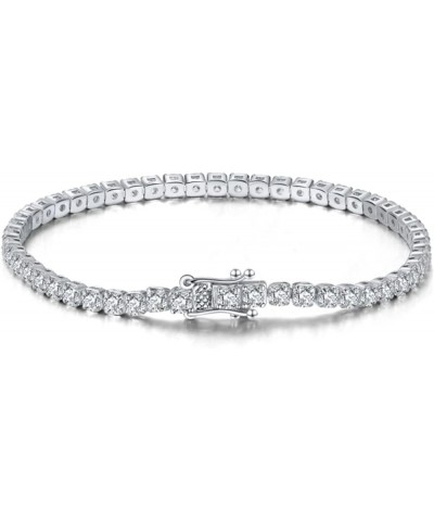 14K Gold Plated Cubic Zirconia Classic Tennis Bracelet | Gold Bracelets for Women Round White Plated--3mm 7.5 $7.64 Bracelets