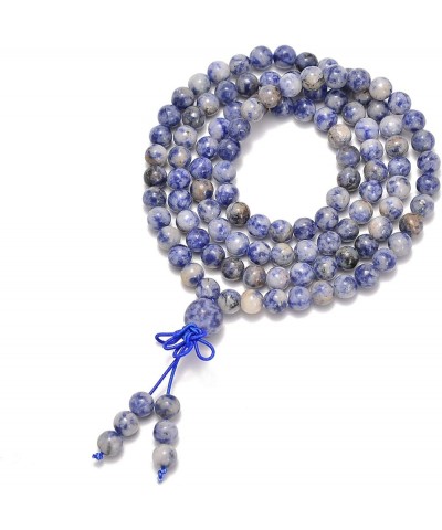 6mm Natural Healing Gemstones Buddhist 108 Prayer Mala Stretchy Bracelet Necklace Blue Spot Jasper $8.27 Bracelets