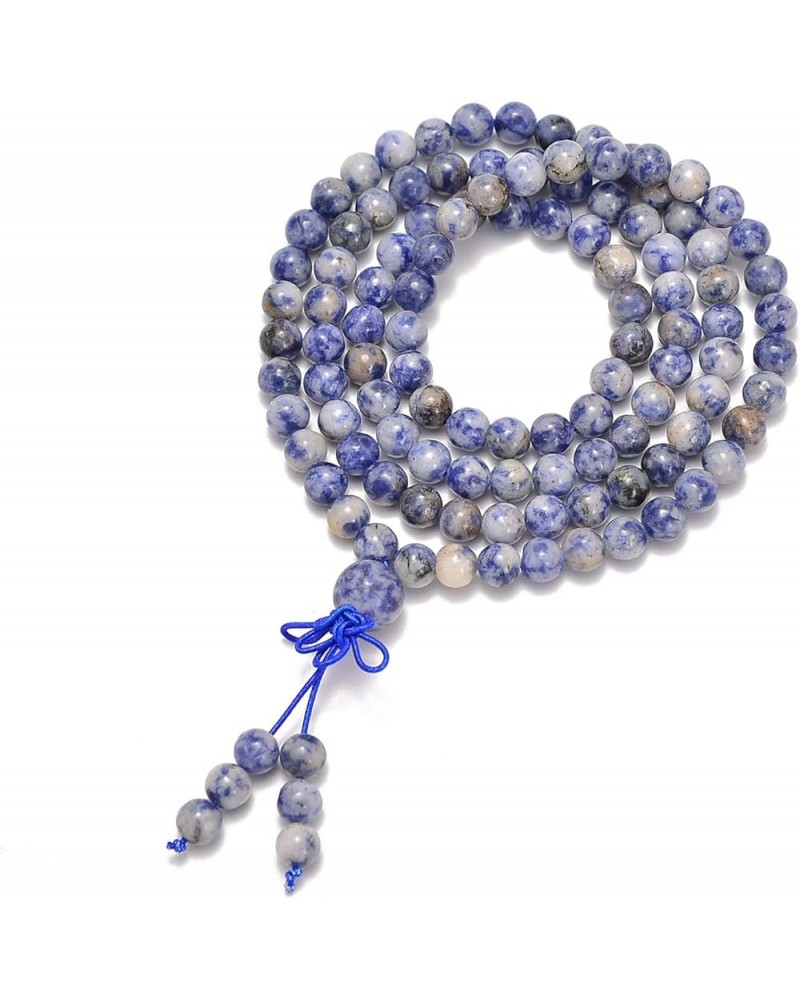 6mm Natural Healing Gemstones Buddhist 108 Prayer Mala Stretchy Bracelet Necklace Blue Spot Jasper $8.27 Bracelets