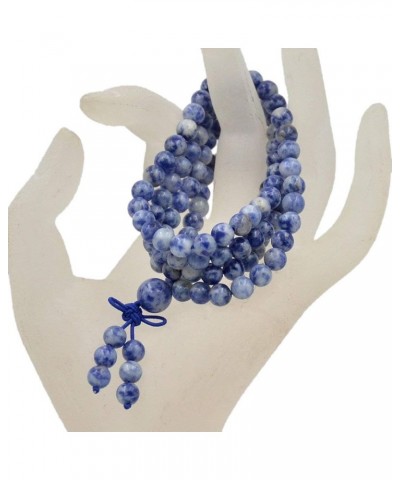 6mm Natural Healing Gemstones Buddhist 108 Prayer Mala Stretchy Bracelet Necklace Blue Spot Jasper $8.27 Bracelets