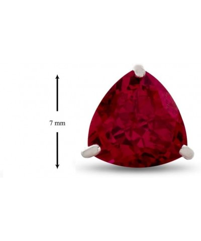 Solid 10k White Gold or 7x7mm Trillion Post-With-Friction-Back Stud Earrings Created Ruby White Gold $52.90 Earrings