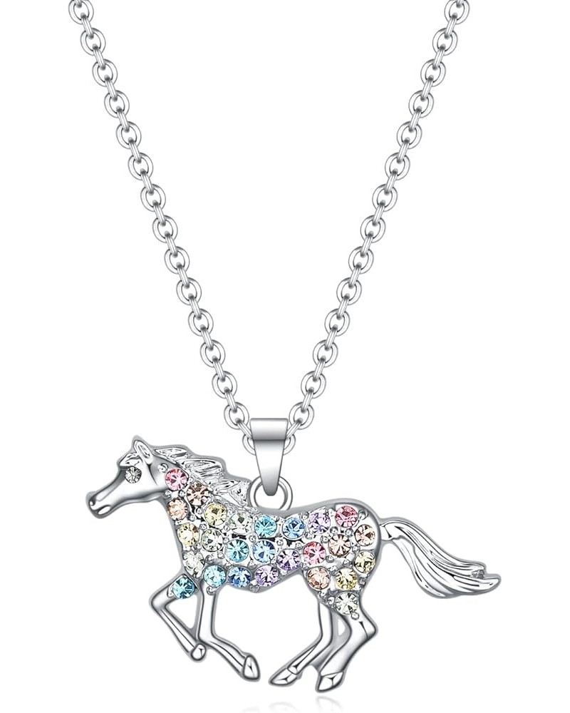 Horse/Wolf/Hummingbird/Fox Necklace for Girls,Fox/Hummingbird/Horse/Wolf Gifts for Girls Women,Rainbow Girls Jewelry Valentin...