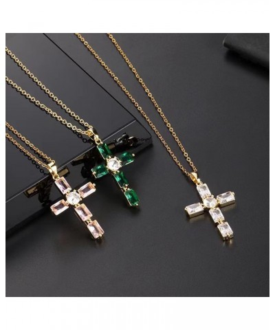 Cross Necklace for Women Gold Chain Necklace for Men Chunky Rhinestone Cross Necklace Layered Cross Pendant Necklaces Birthda...