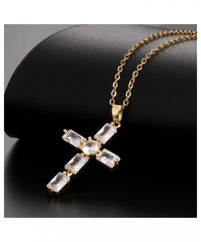 Cross Necklace for Women Gold Chain Necklace for Men Chunky Rhinestone Cross Necklace Layered Cross Pendant Necklaces Birthda...