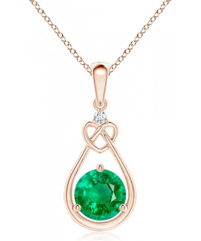 Natural Emerald Solitaire Heart Pendant Necklace for Women, Girls in 14K Solid Gold/Platinum/Sterling Silver | May Birthstone...