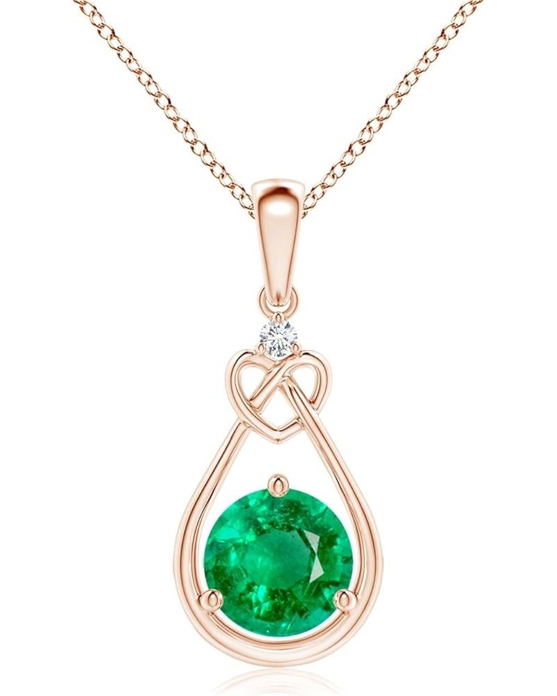 Natural Emerald Solitaire Heart Pendant Necklace for Women, Girls in 14K Solid Gold/Platinum/Sterling Silver | May Birthstone...