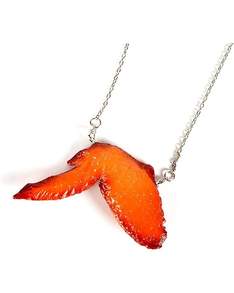 Simulation Fried Chicken Pendant Necklace Lovely Funny handmade Imitation Food Chicken Legs Wings Necklace Keychain Resin Cre...