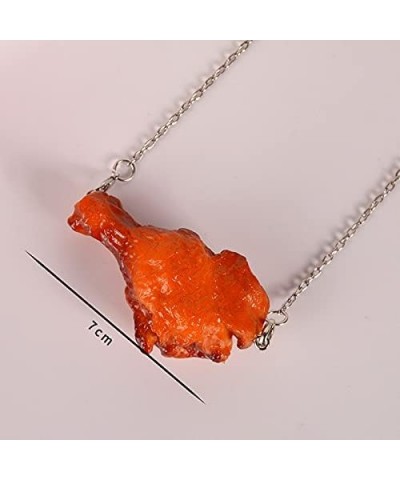 Simulation Fried Chicken Pendant Necklace Lovely Funny handmade Imitation Food Chicken Legs Wings Necklace Keychain Resin Cre...