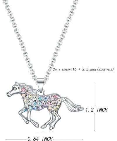 Horse/Wolf/Hummingbird/Fox Necklace for Girls,Fox/Hummingbird/Horse/Wolf Gifts for Girls Women,Rainbow Girls Jewelry Valentin...