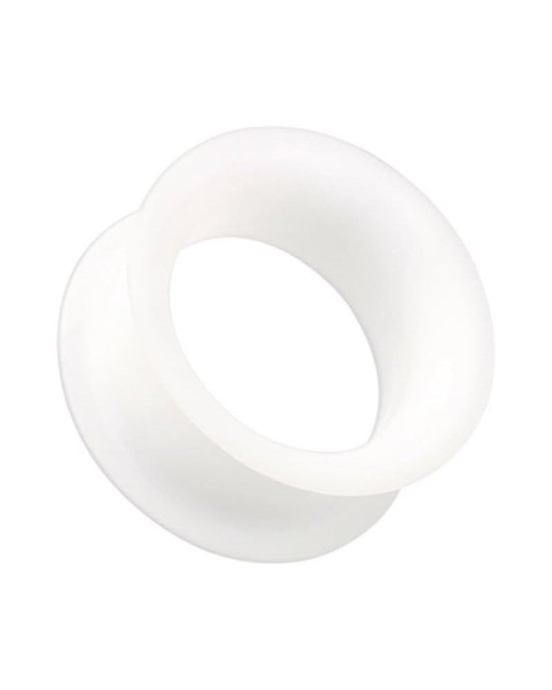 Ultra Thin Flexible Silicone Ear Skin WildKlass Double Flared Tunnel Plug (Sold as Pairs) 0 GA White $8.95 Body Jewelry