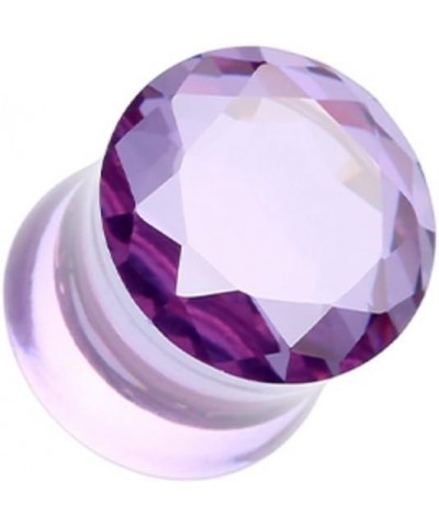 Faceted Crystalline Gem Double Flared WildKlass Ear Gauge Plug (Sold as Pairs) 2 GA Purple $17.35 Body Jewelry