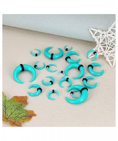 9 Pairs Acrylic Crescent Taper Set Horseshoe Septum Pincher Spiral Ear Stretching Kit Gauges 14G 12G 10G 8G 6G 4G 2G 0G 00G C...