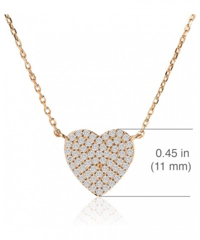 Gift for Mom, Aunt, Grandma - CZ Heart Pendant Necklace in Sterling Silver, Gold Vermeil, Rose Gold Vermeil MOTHER, Rose Gold...